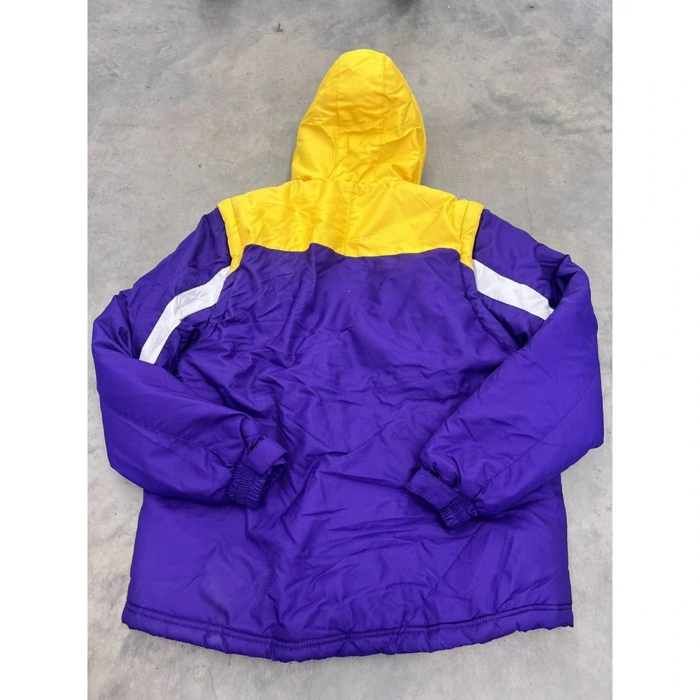 NFL Minnesota Vikings Puffer Jacket Youth XL 18 Purple Yellow Full Zip Football